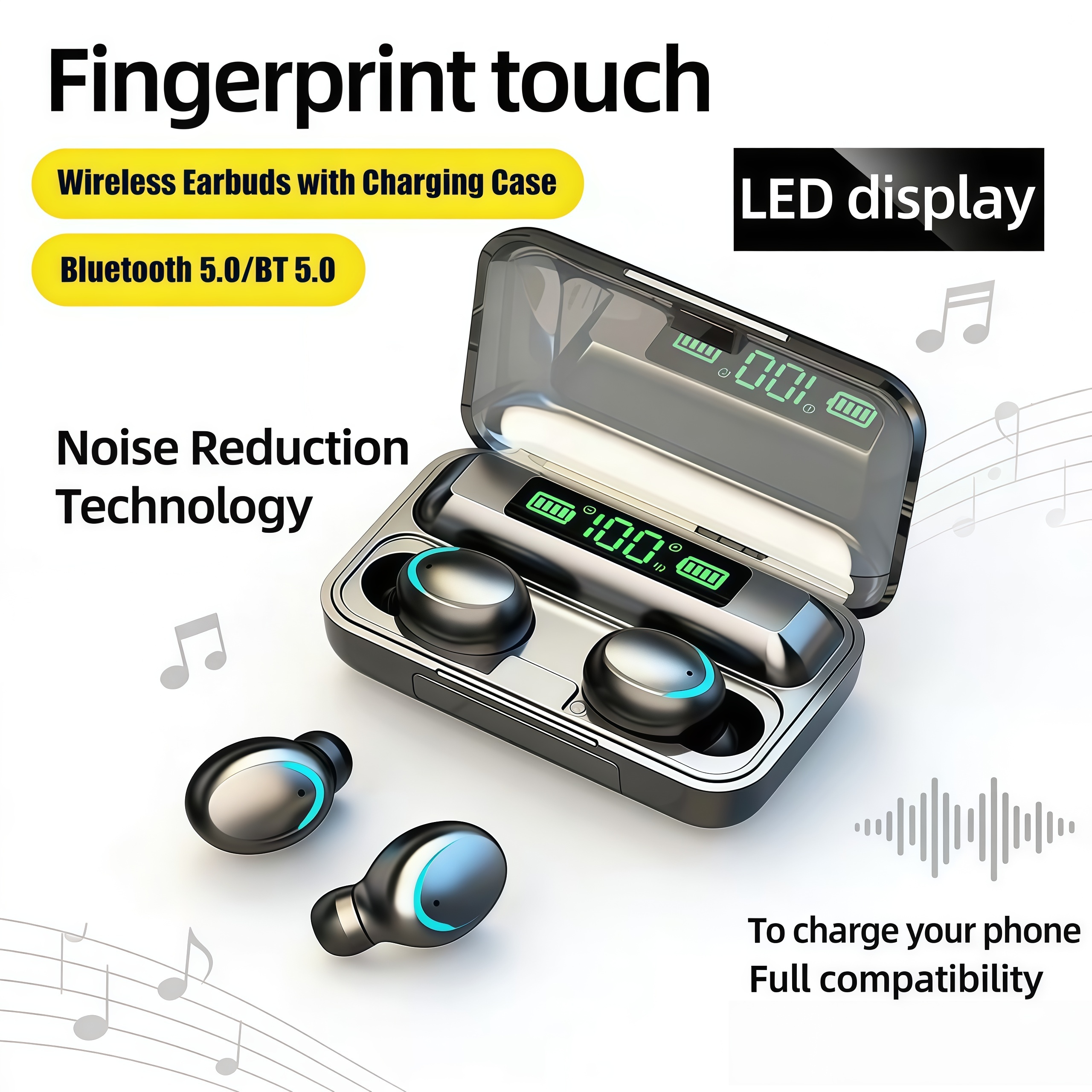 2026 F9 Wireless Earphones LED – обзор и цена Bluetooth Headset On Ear