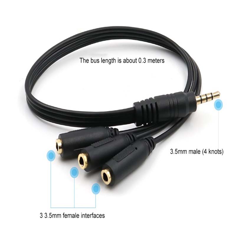 【C】3.5mm 3-Way Port Aux Audio  – обзор и цена Earphone Splitter Jack