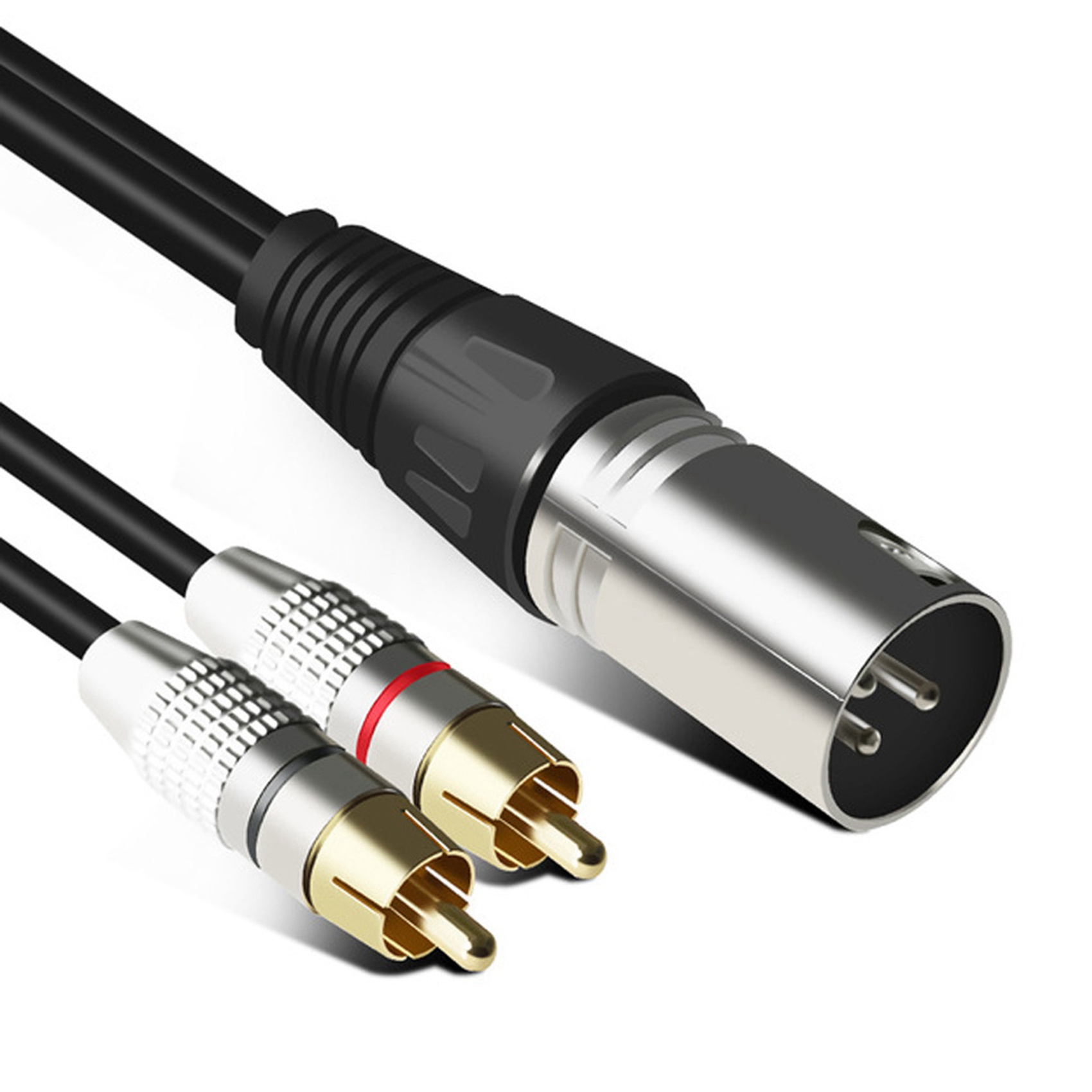1 XLR Male to 2 RCA Male Plug  – обзор и цена Audio Splitter Y