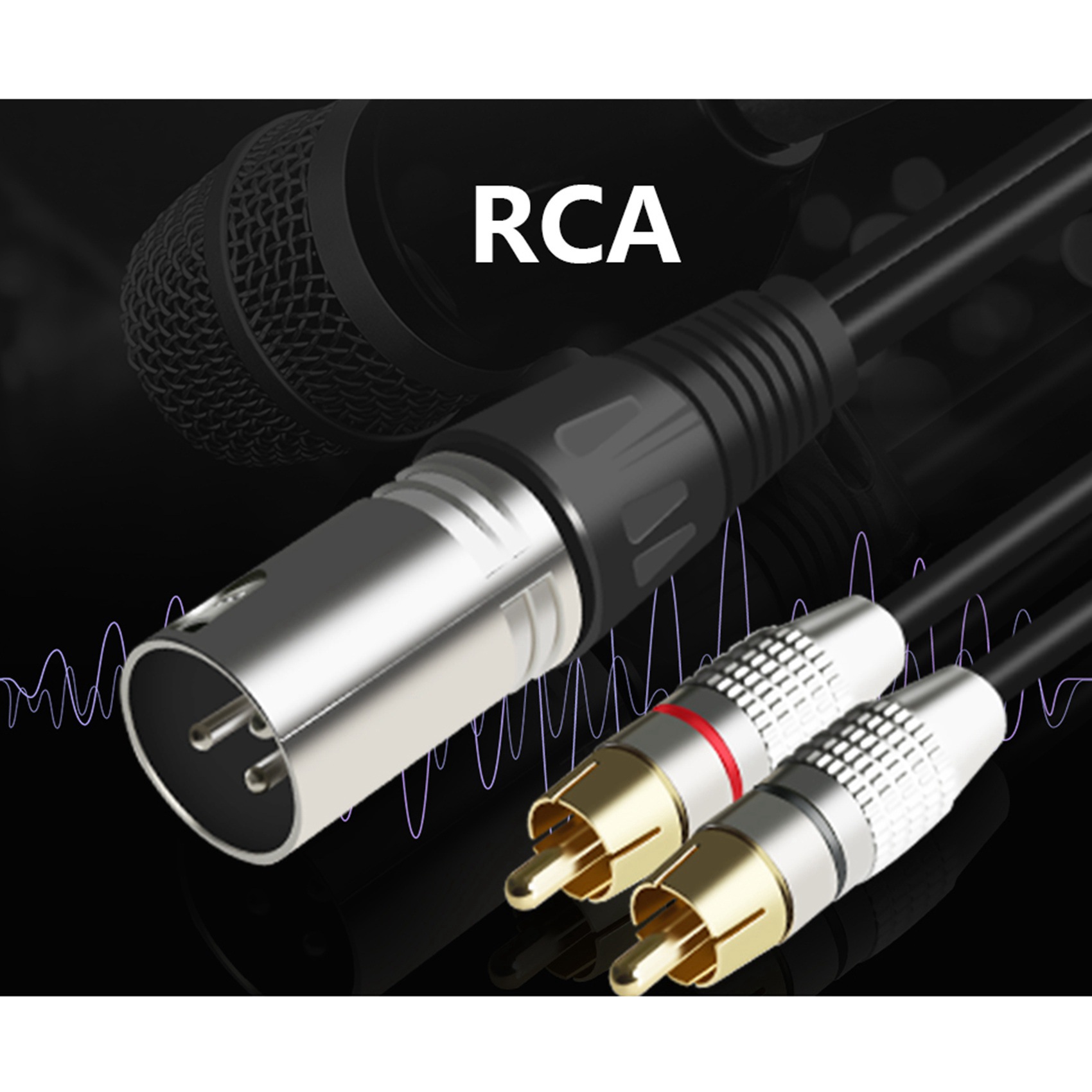 1 XLR Male to 2 RCA Male Plug  – обзор и цена Audio Splitter Y