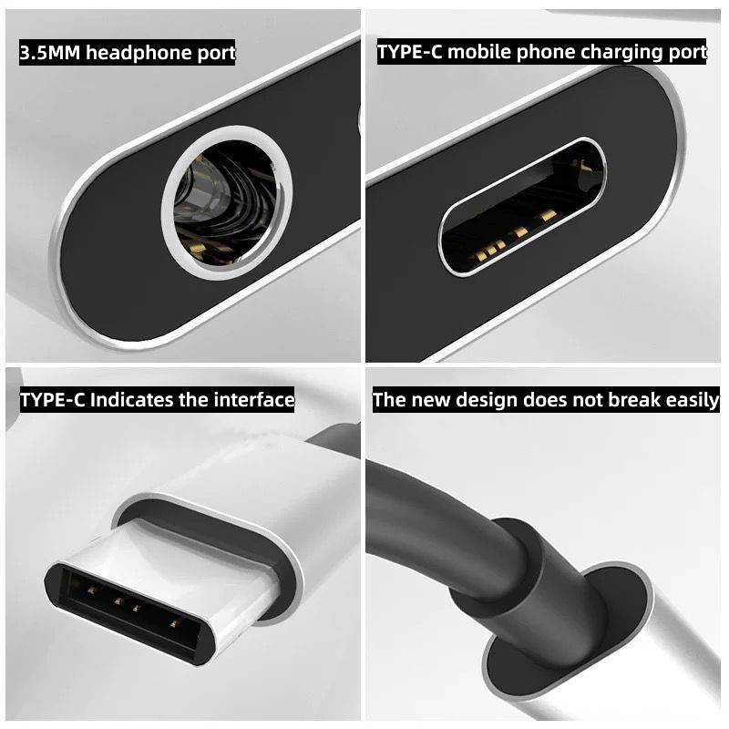 2 in 1 Audio Adapter Type C To – обзор и цена Audiophile Headphone Wired