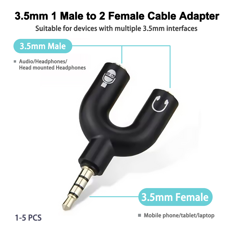3.5mm headphone splitter micro – обзор и цена Earphone Splitter Jack