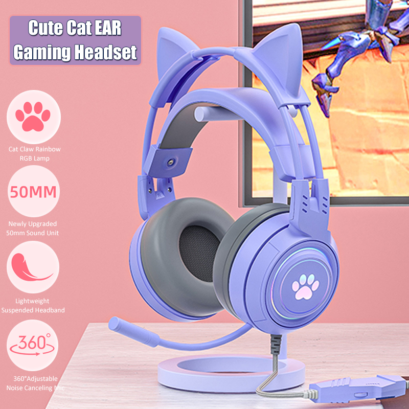 Cute Cat Ear Gaming Headphones – обзор и цена Gaming Headset Rgb