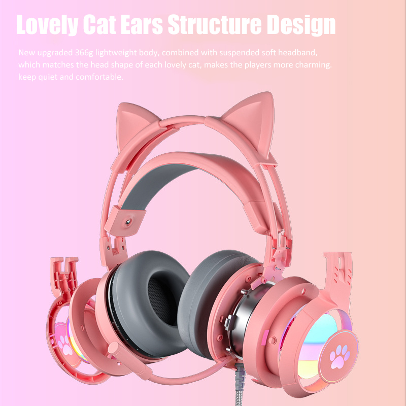 Cute Cat Ear Gaming Headphones – обзор и цена Gaming Headset Rgb
